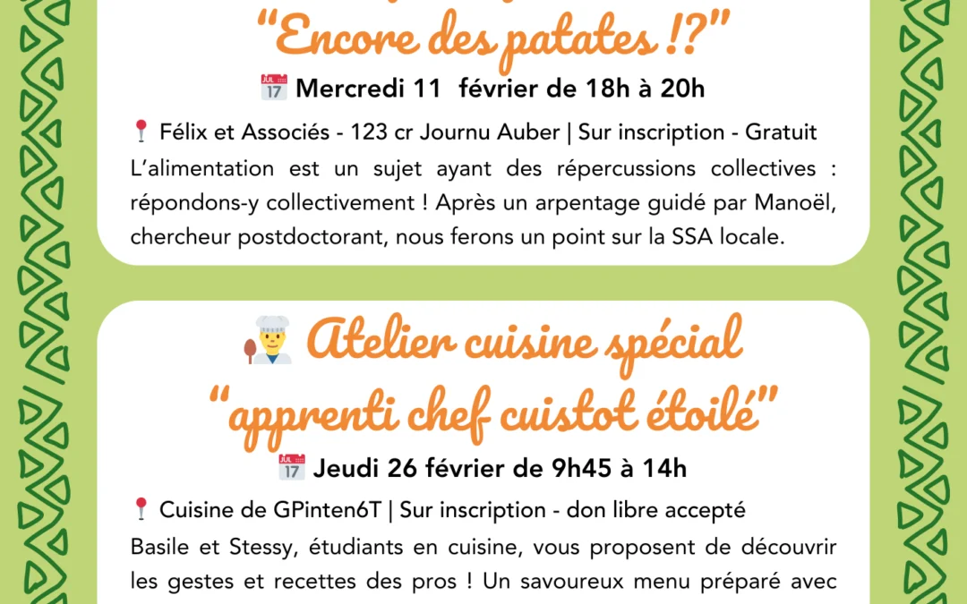 Planning des animations de Février 2026